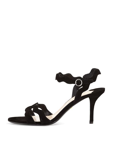 prada suede triple strap wavy sandal|prada lambskin sandals.